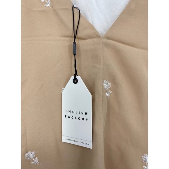 English Factory Cream White Self-Tie Tank Top Cotton T-Shirt - Picture 5 of 10